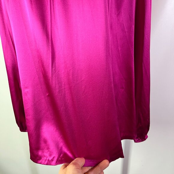 Pendleton Size 14 Silk Satin Pink Blouse Top Pleated Long Sleeve - Picture 3 of 16